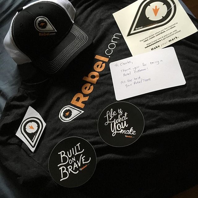 Out of the blue I returned home to a giant black box that was filled with swag from my awesome Domain and Hosting provider @rebeldotcom